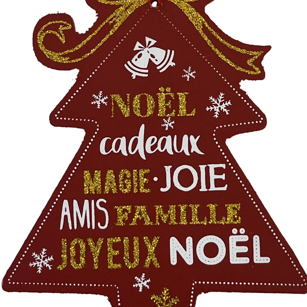 Décoration De Sapin En Bois Pailleté - Joyeux Noël