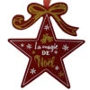 Décoration De Sapin Etoile De Bois Pailletée - Magie De Noël