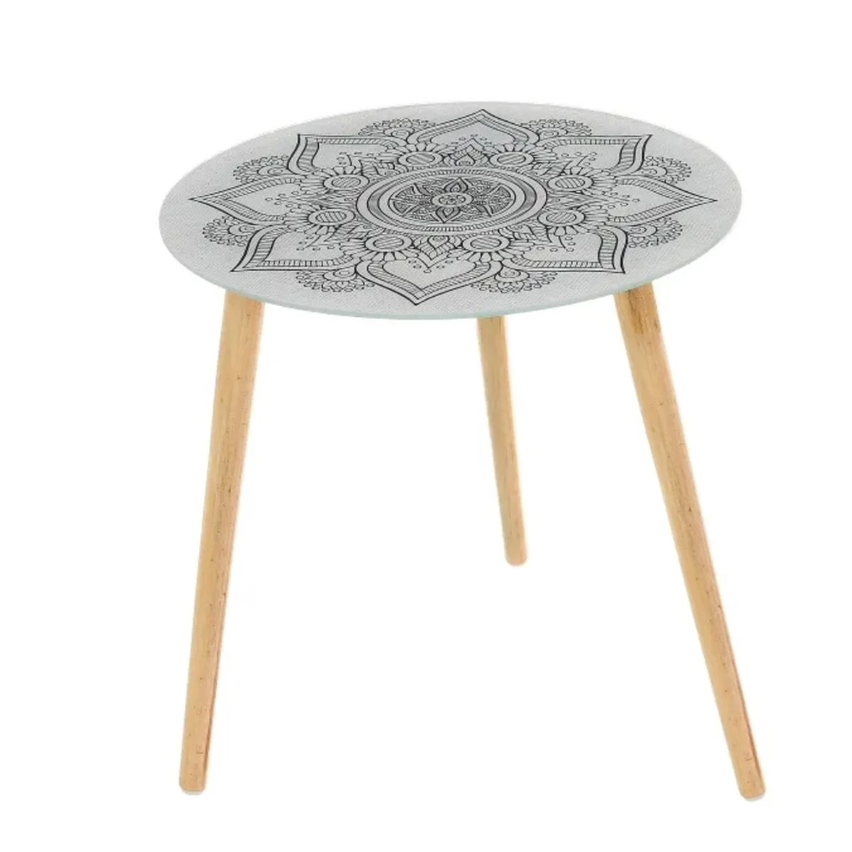Guéridon Table D'appoint Mandala En Verre – Image 2