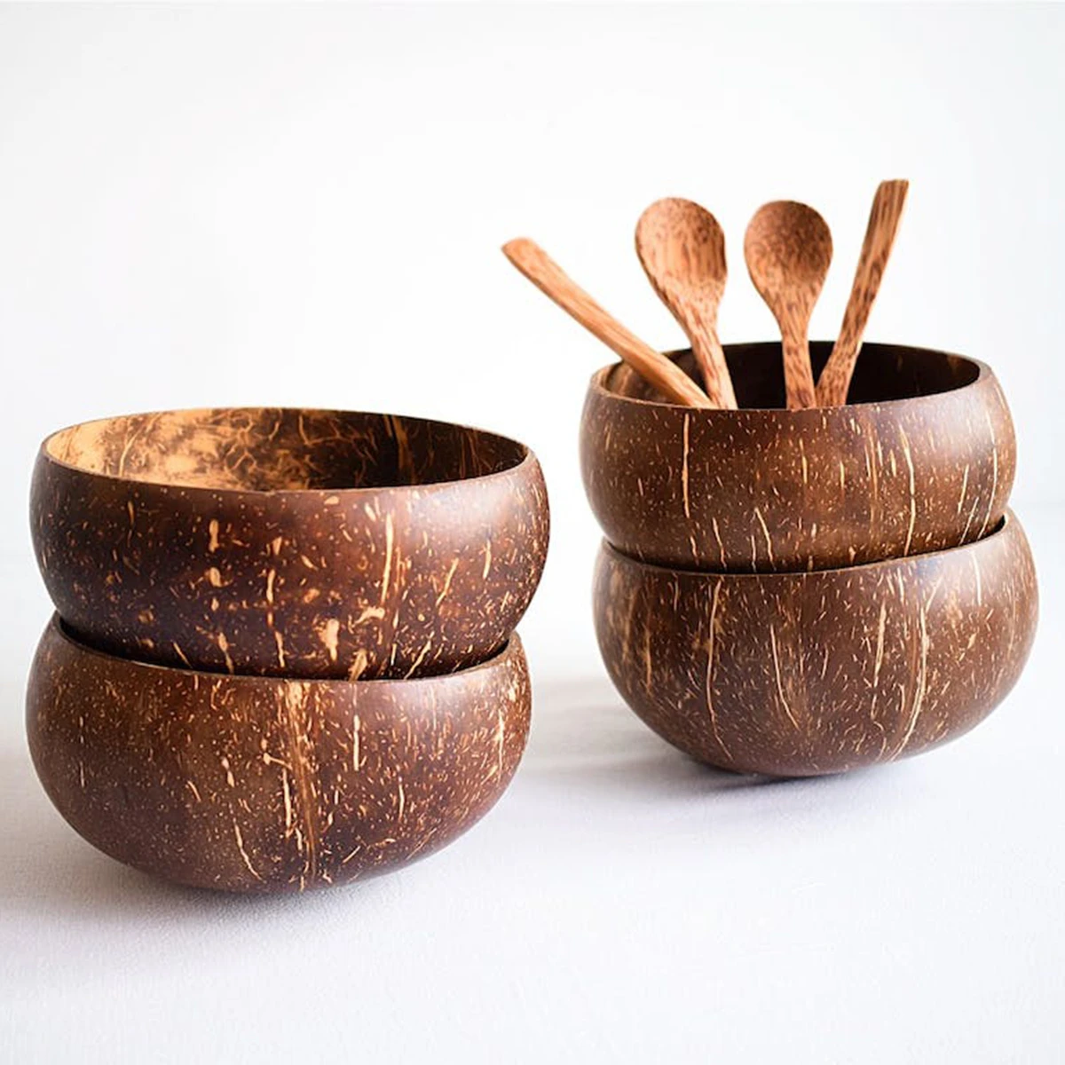 Ensemble Cadeau 2 Bols Et 2 Cuillères En Coco