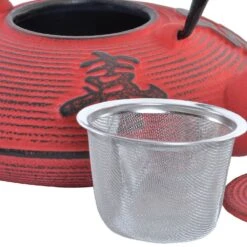 Théière En Fonte Orientale Rouge 0.8 L