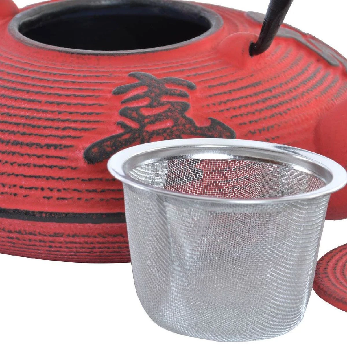 Théière En Fonte Orientale Rouge 0.8 L