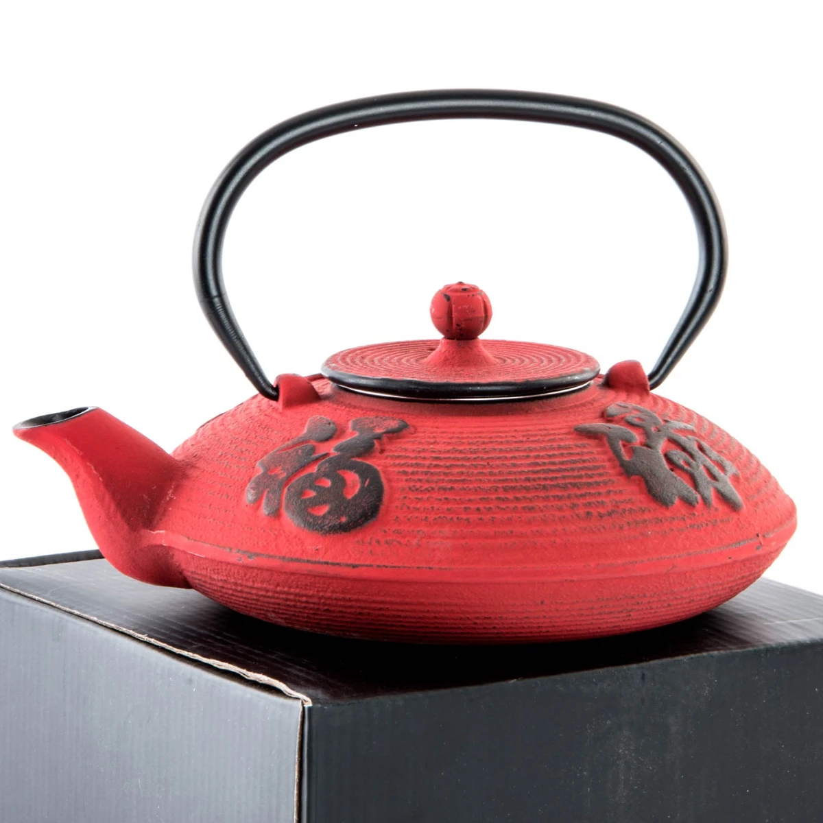 Théière En Fonte Orientale Rouge 0.8 L – Image 3