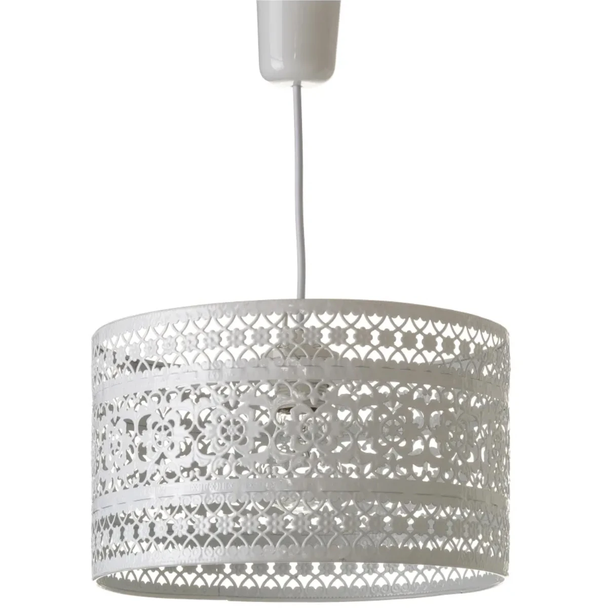 Lustre Motif Ajouré En Métal Blanc 18.5 X 29.5 Cm – Image 3