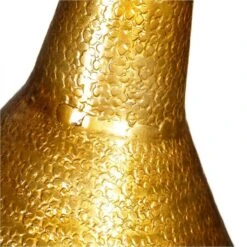 Lustre En Métal Doré Et Patiné Forme Cloche - 35 Cm