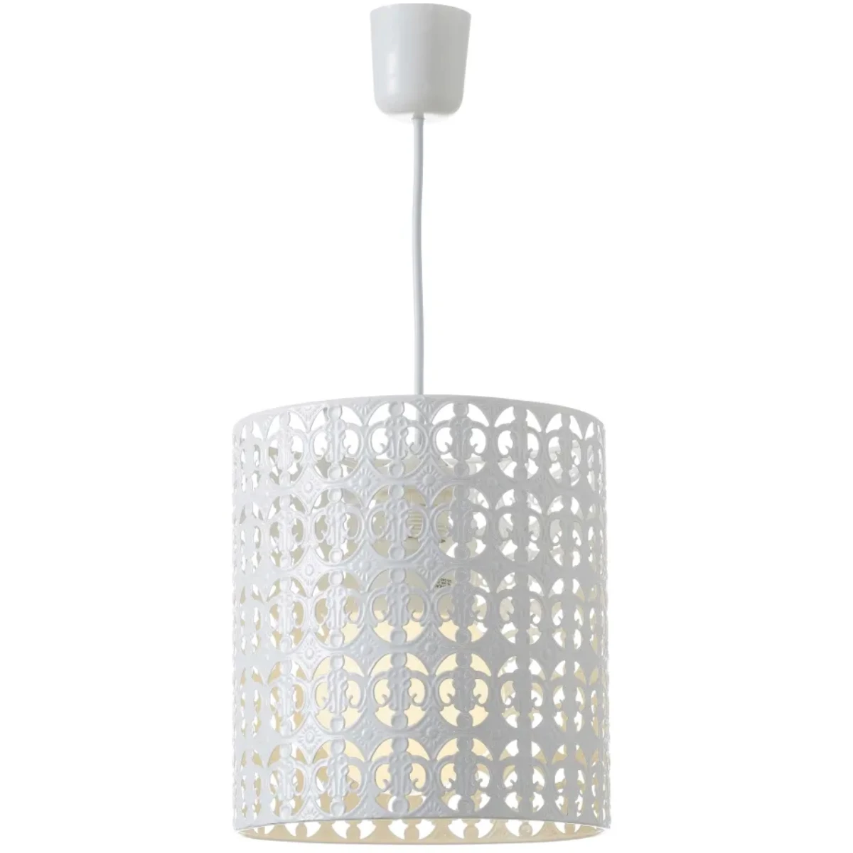 Lustre Motif Ajouré En Métal Blanc 24.5 X 23 Cm – Image 3