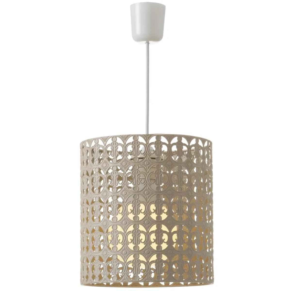 Lustre Motif Ajouré En Métal Beige 24.5 X 23 Cm – Image 3