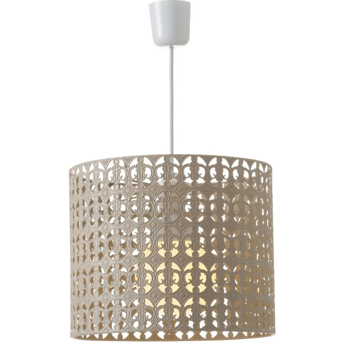 Lustre Motif Ajouré En Métal Beige 25 X 29 Cm – Image 3