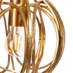 Lustre Sphère Design En Métal Doré 23 Cm