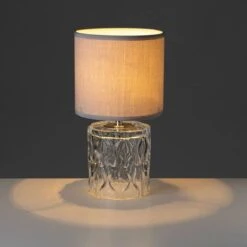 Lampe Ă Poser En Verre - Blanche - 28 Cm