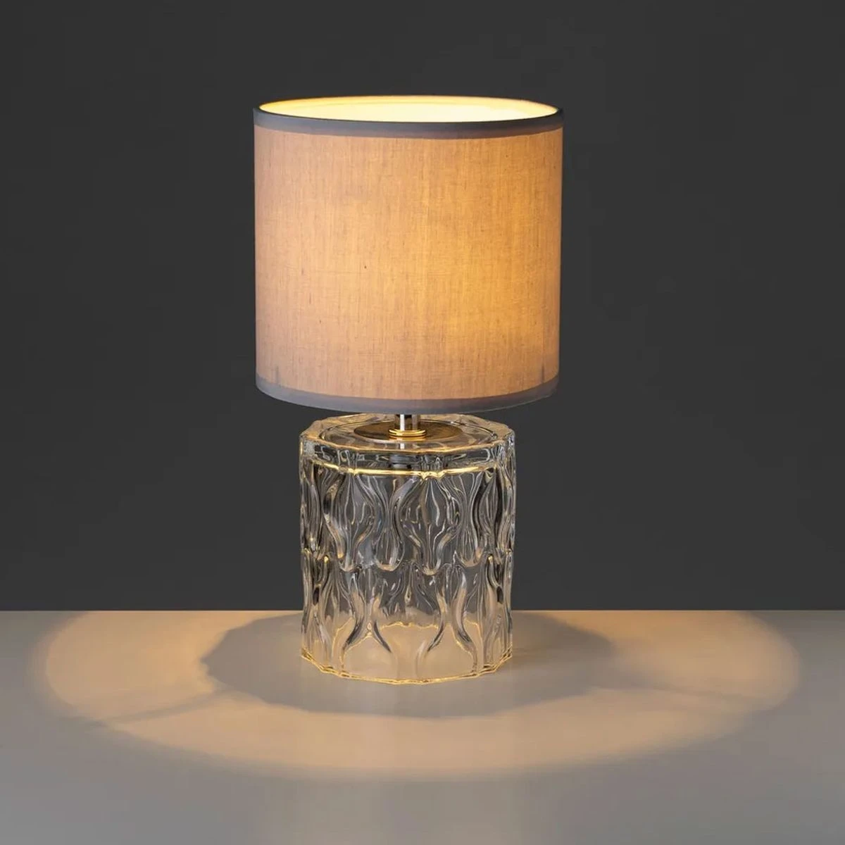 Lampe Ă Poser En Verre - Blanche - 28 Cm