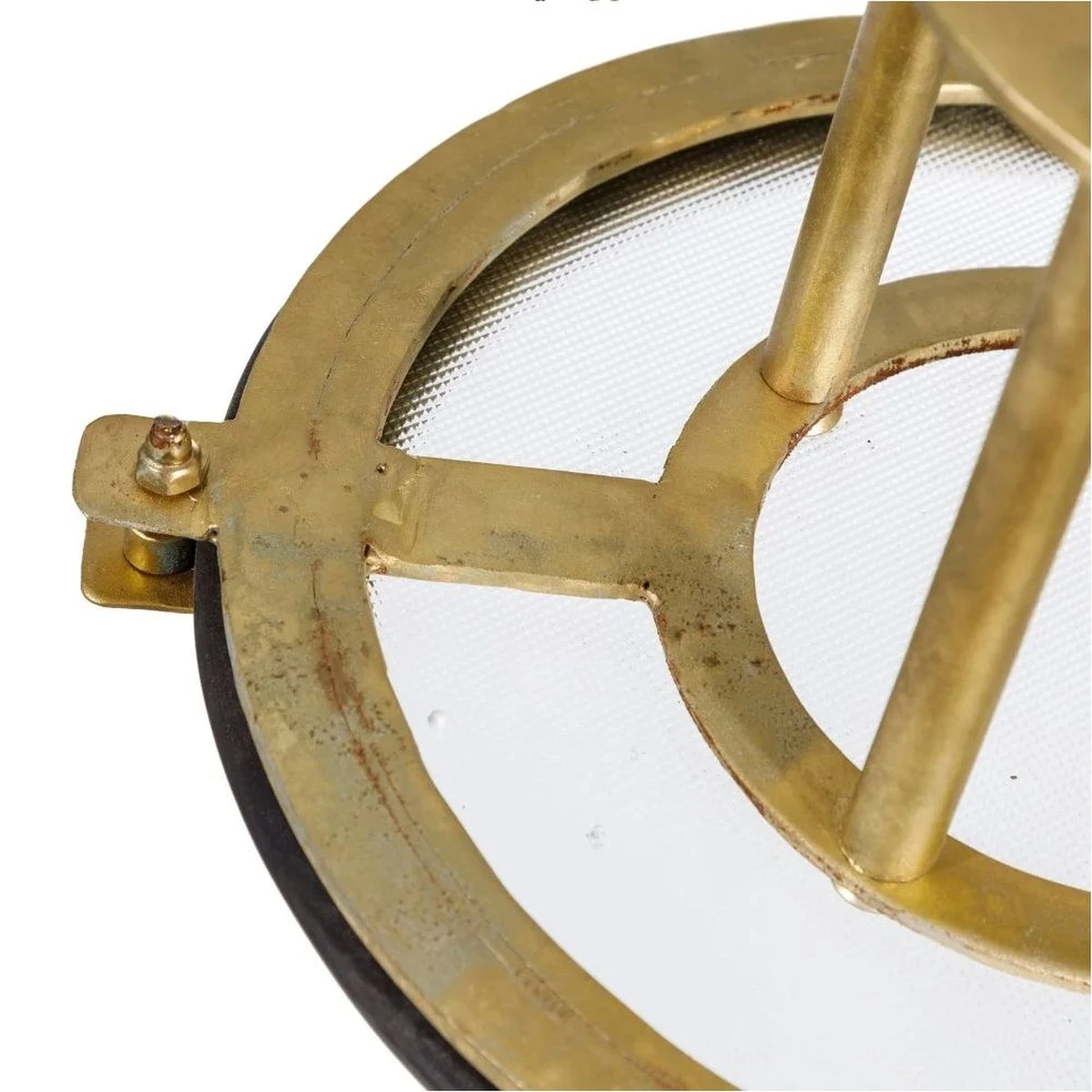 Lustre Style Vintage Industriel En Laiton Et Verre - 35 Cm