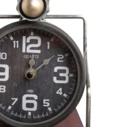 Horloge Train Ancien Noir En Métal Patiné 26.5 Cm