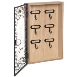 Boite à Clés Impression Panthère - Naturel Et Noir