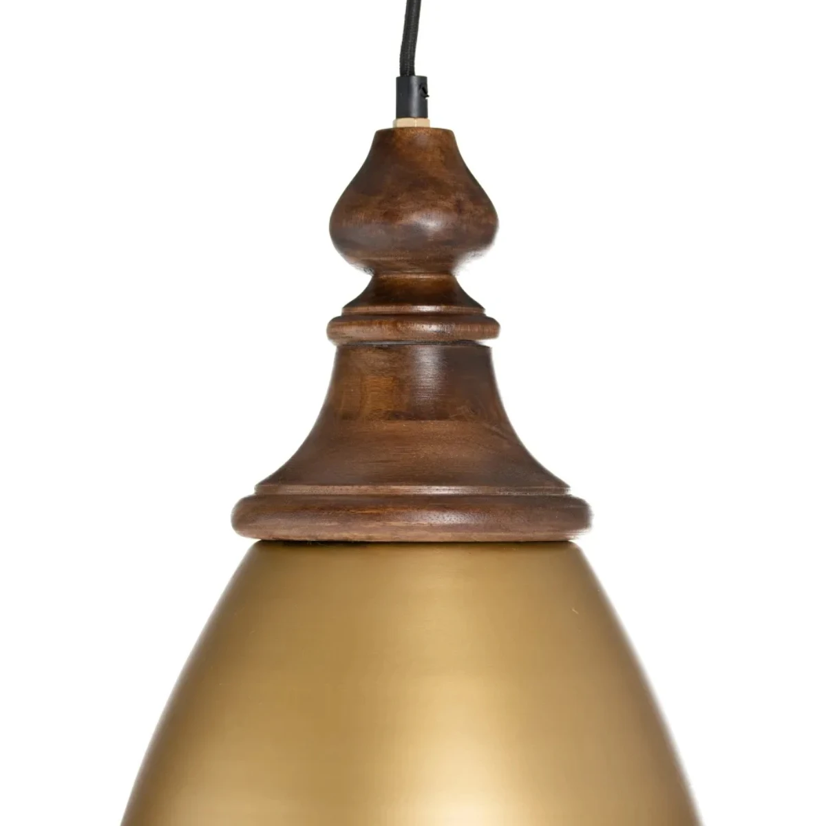 Suspension En Manguier Et Aluminium Doré – Image 2