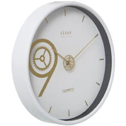 Horloge Murale Minimaliste Blanche Avec Mécanisme Silencieux 25.