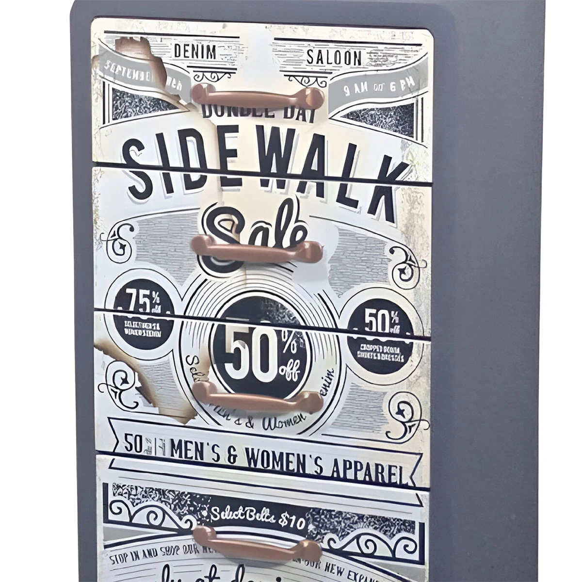 Meuble Chevet Rétro En Bois 76 X 38.5 X 30 Cm