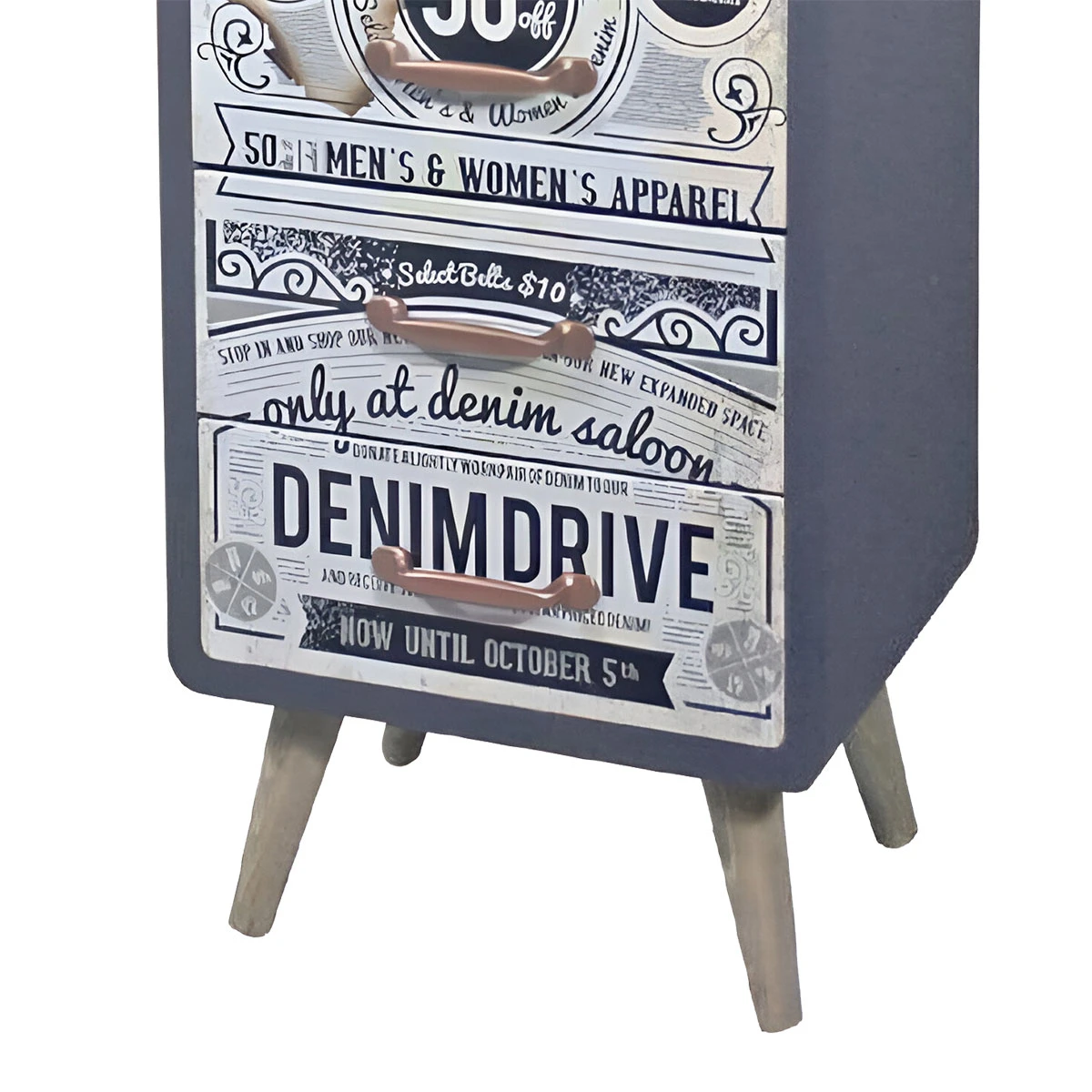 Meuble Chevet Rétro En Bois 76 X 38.5 X 30 Cm – Image 2