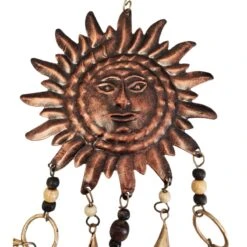 Suspension Sonore Soleil Et Clochettes Et Perles De Bois 54 Cm