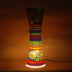 Lampe Mosaïque De Verre - Cylindre évasé - 50 Cm
