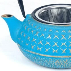 Théière Tetsubin En Fonte Japonaise Turquoise 0.6 Litre