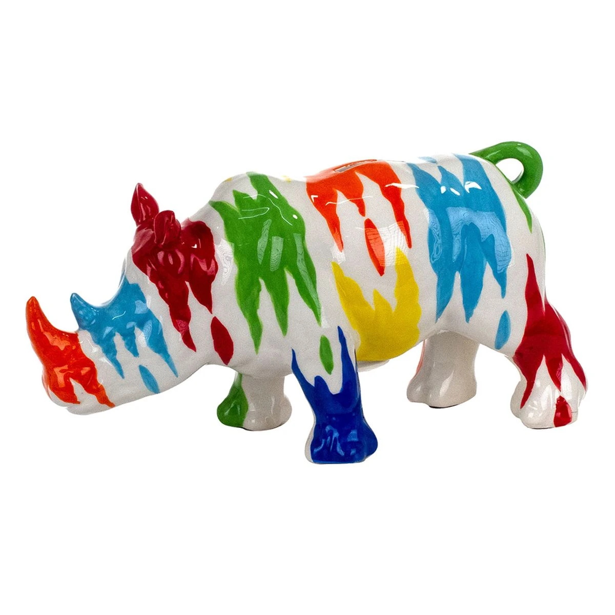 Tirelire Rhinocéros Pop Art En Céramique 14 Cm – Image 3