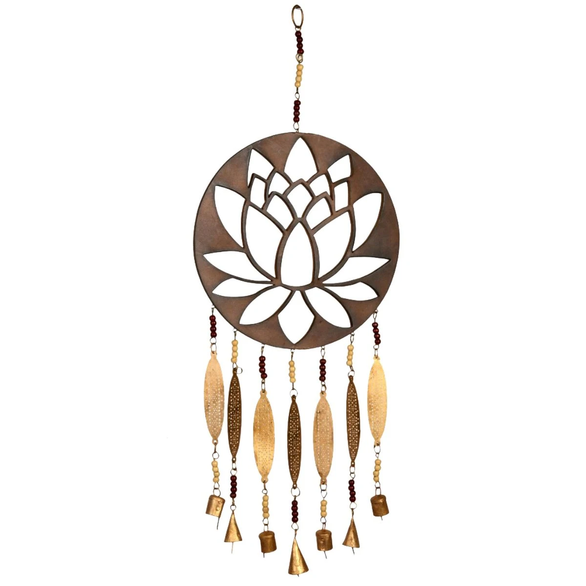 Suspension Lotus En Bois Et Métal Brun - 68 Cm – Image 3