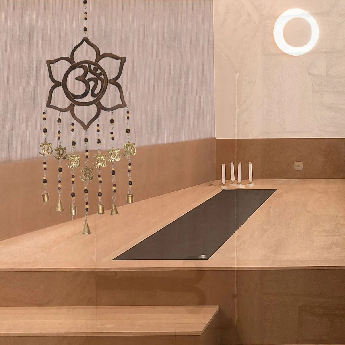 Suspension Fleur Aum Ă Clochettes - 70 Cm