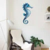 Décoration Murale Hippocampe En Métal Et Verre 44 Cm
