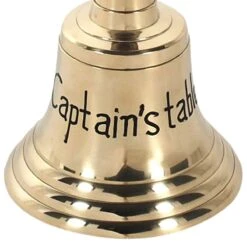 Cloche De Table En Laiton Doré Et Bois 30 Cm