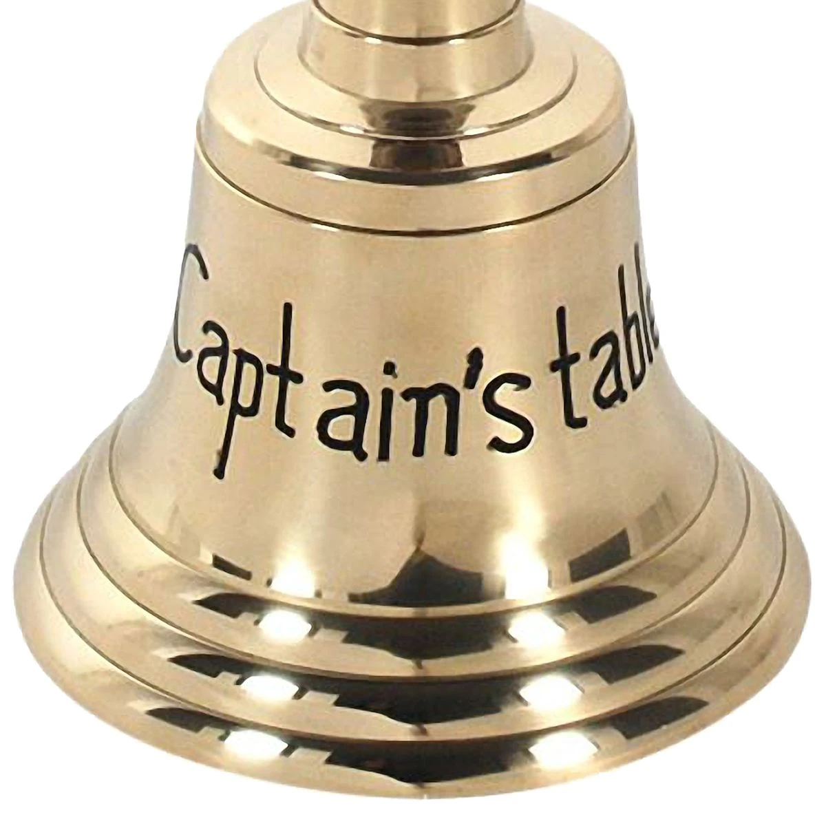 Cloche De Table En Laiton Doré Et Bois 30 Cm