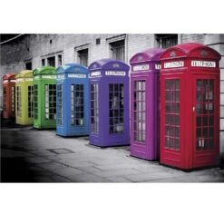 Poster London Cabines Téléphoniques Colors UK 61 X 91.5 Cm