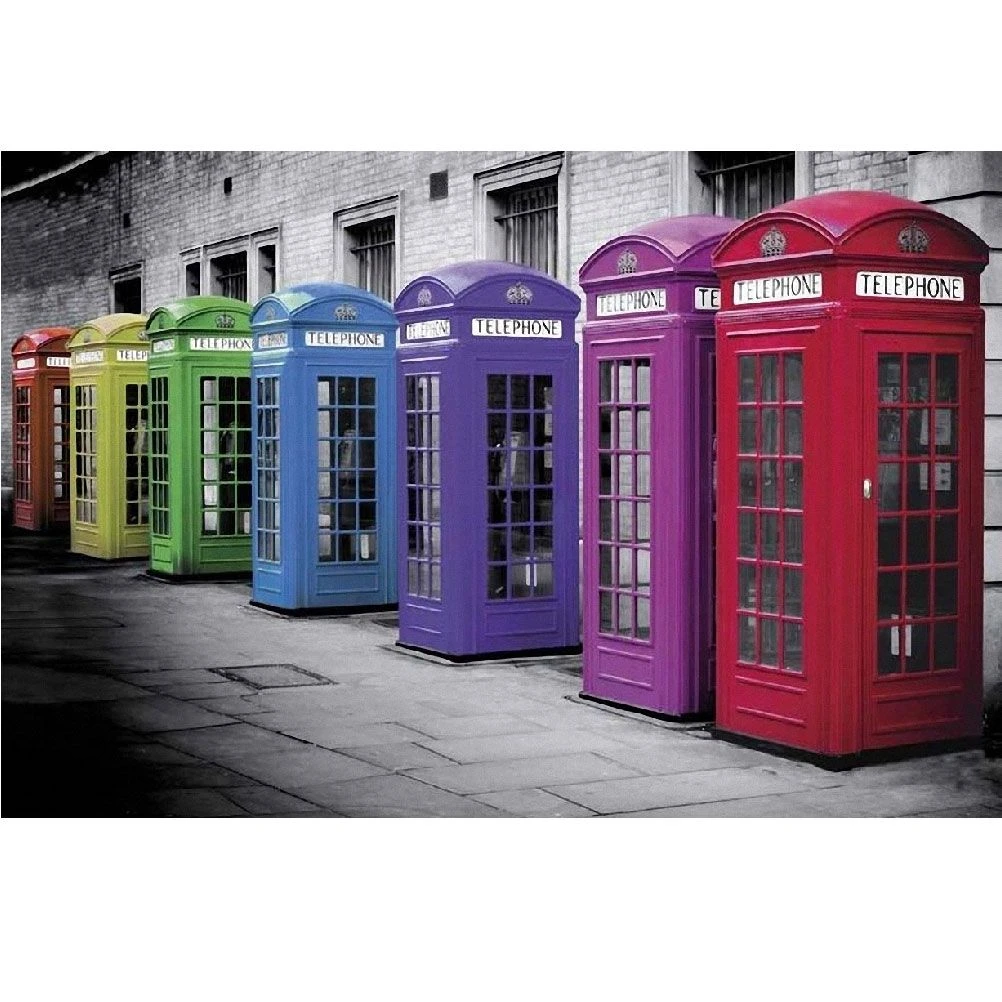 Poster London Cabines Téléphoniques Colors UK 61 X 91.5 Cm