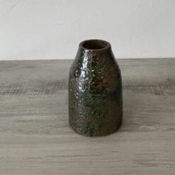 Vase Vert Vitrifié Fabrication Artisanale 22 Cm