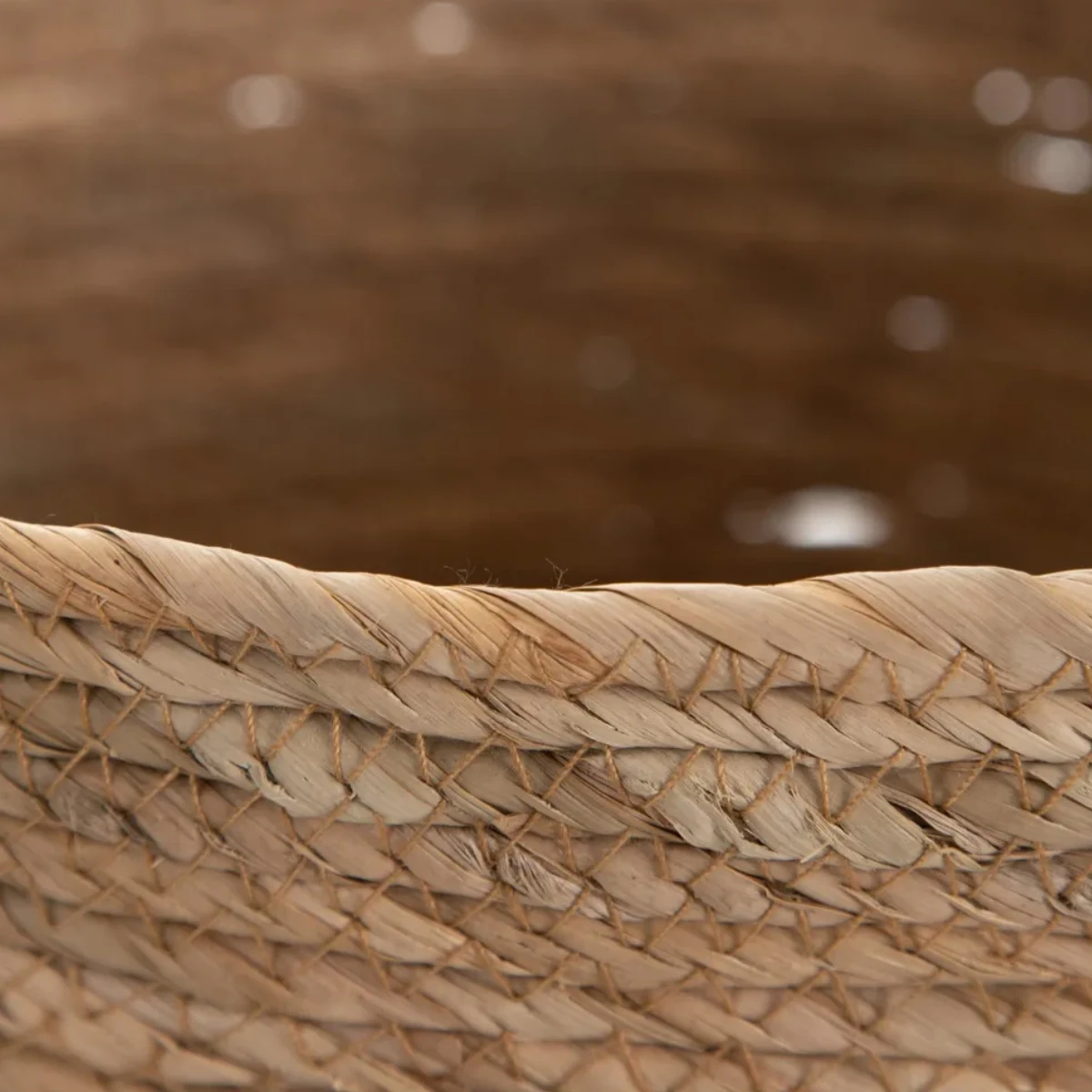 Lot 3 Panières En Fibre De Roseau Et Cosse De Maïs Tressés – Image 2