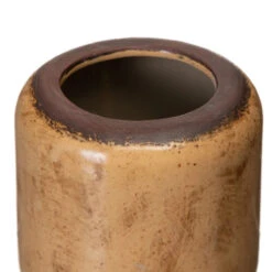 Cache Pot Aspect Vieilli En Céramique - Brun