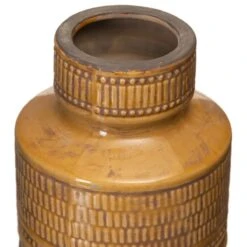Vase Patiné De Couleur Moutarde En Céramique 31 Cm