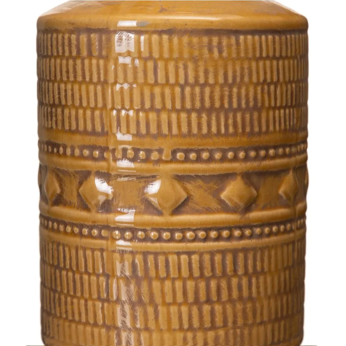 Vase Patiné De Couleur Moutarde En Céramique 31 Cm – Image 2