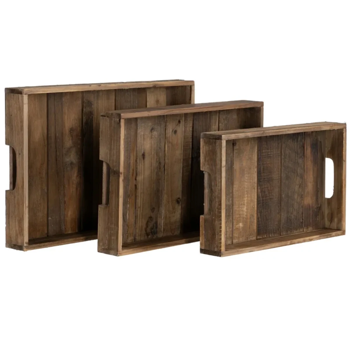 Ensemble De 3 Plateaux En Bois Brut – Image 4