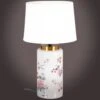 Lampe Floral Avec Abat Jour Blanc - 50 Cm