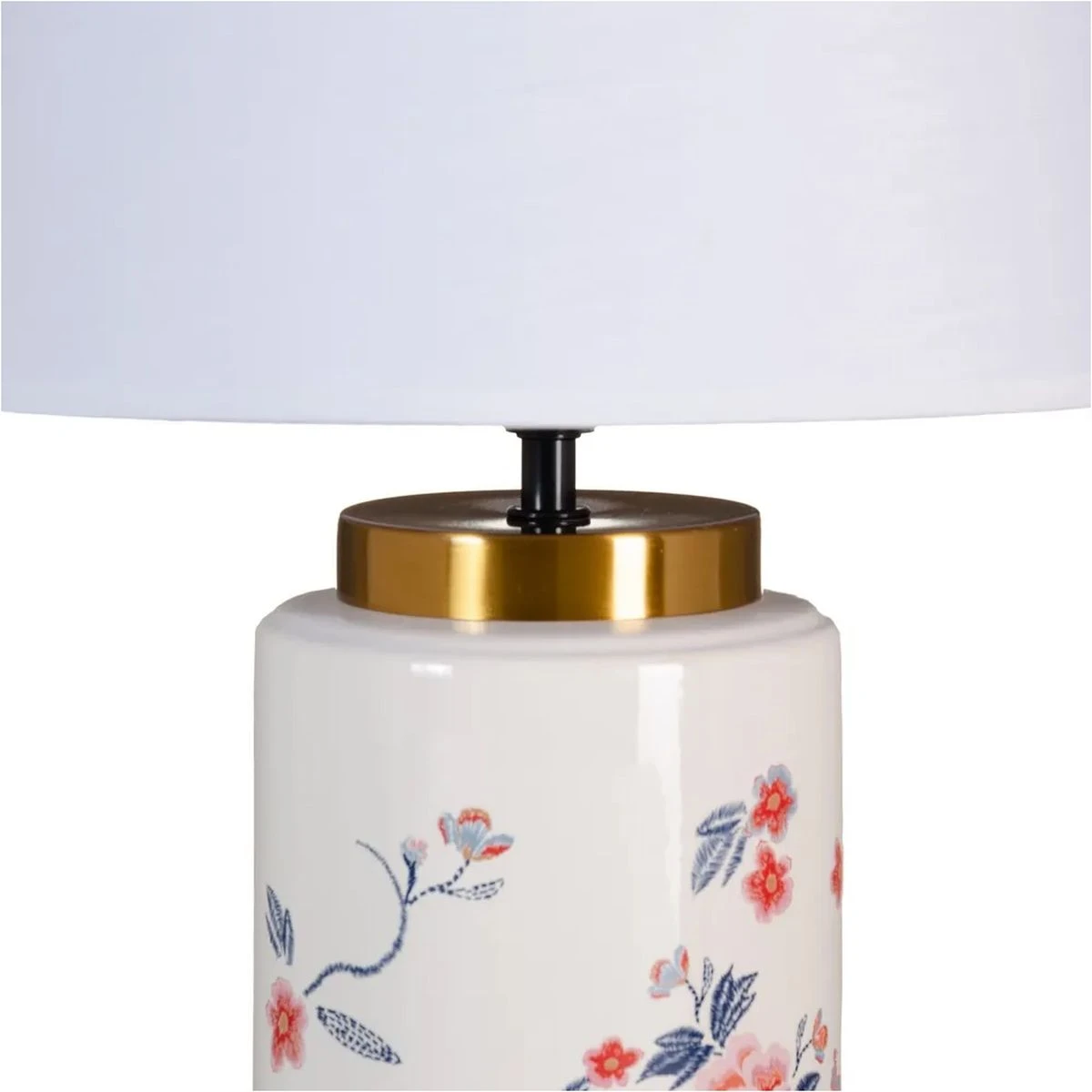 Lampe Floral Avec Abat Jour Blanc - 50 Cm – Image 2