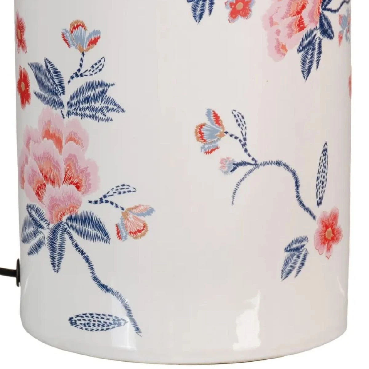 Lampe Floral Avec Abat Jour Blanc - 50 Cm – Image 3