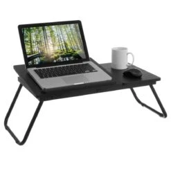 Plateau De Travail Pliable Et Inclinable En Métal Noir 72 Cm