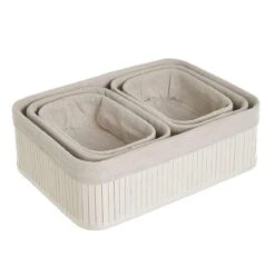 Set De 5 Paniers De Rangement En Bambou