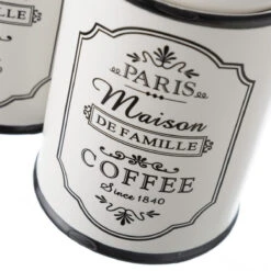 Ensemble De 2 Bocaux Thé Et Café Rétro En Céramique