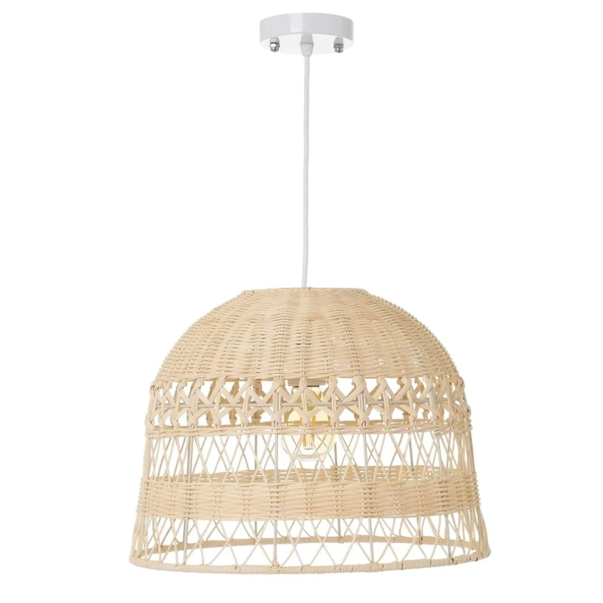 Lustre En Rotin Naturel 26 X 36 Cm – Image 3