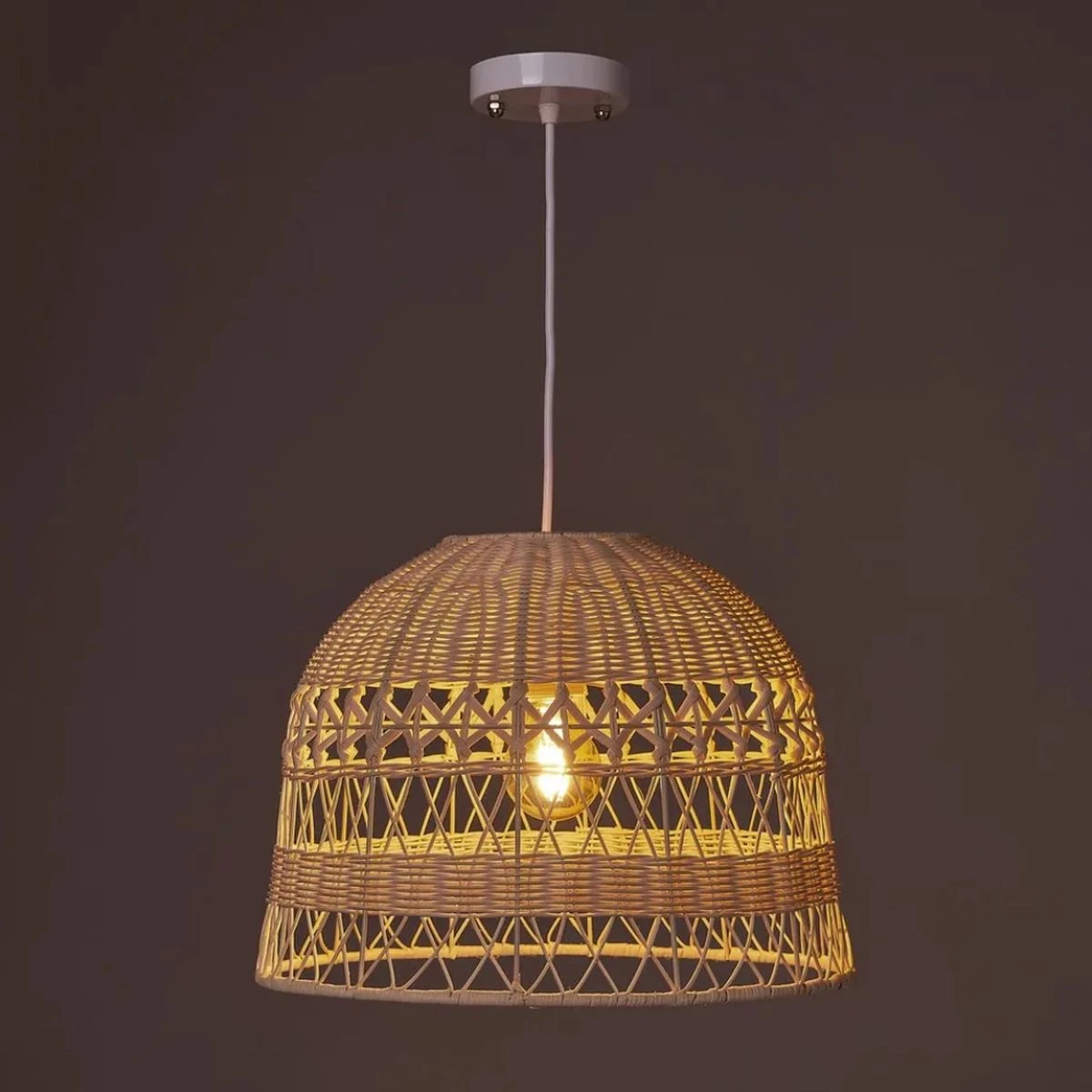 Lustre En Rotin Naturel 26 X 36 Cm