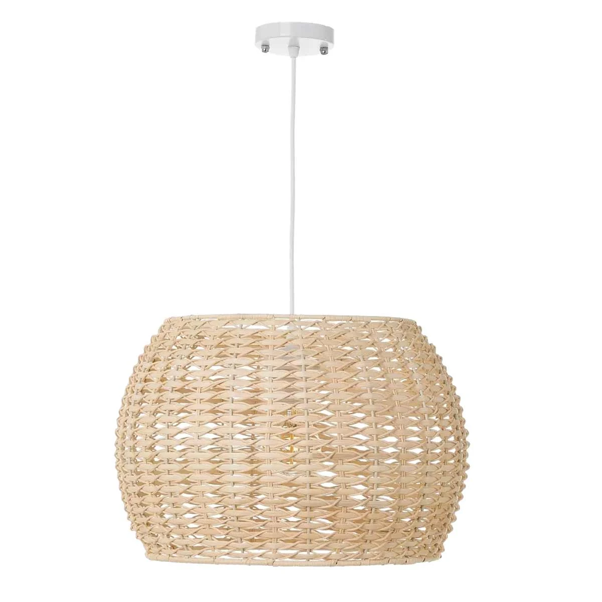 Lustre En Rotin Naturel 24 X 35 Cm – Image 3