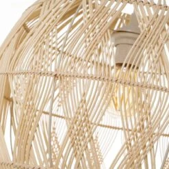 Lustre Rond En Rotin Naturel 36 Cm