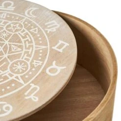 Boite Ronde Cercle Astrologique Blanchie